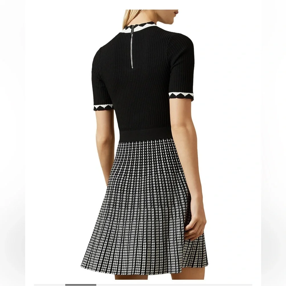 Ted Baker Carmann Knit Skater Black and White Dress Size 2